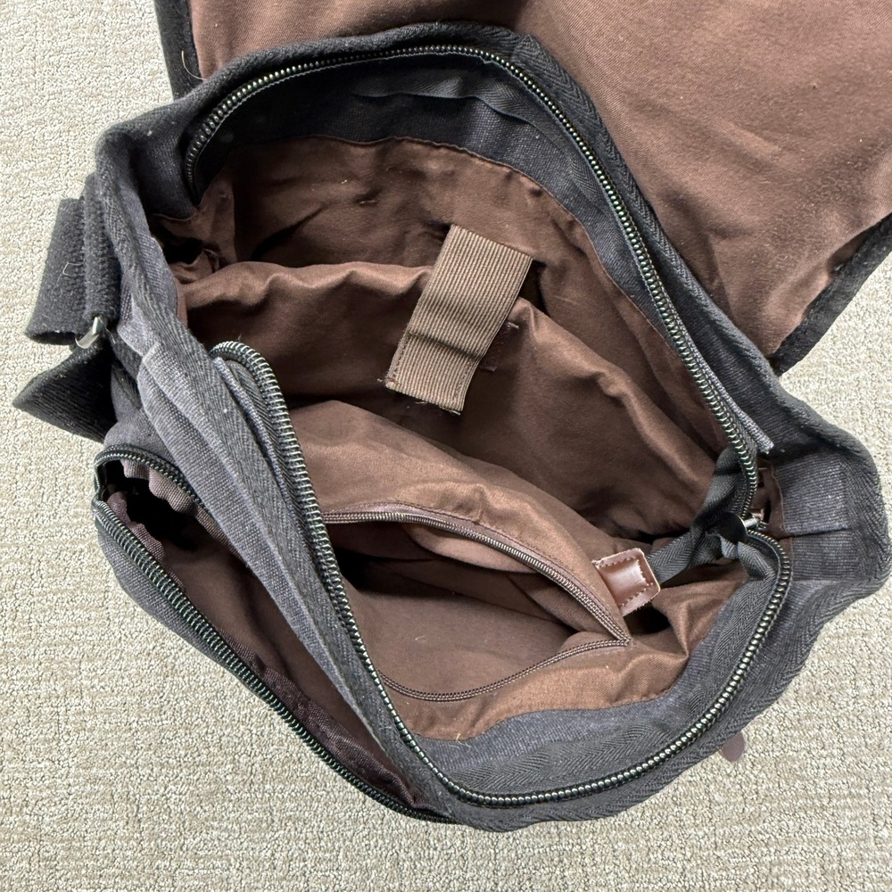 Modoker Messenger Bag Men OS Black Canvas Crossbody Vintage Shoulder Satchel Bag - Picture 3 of 8